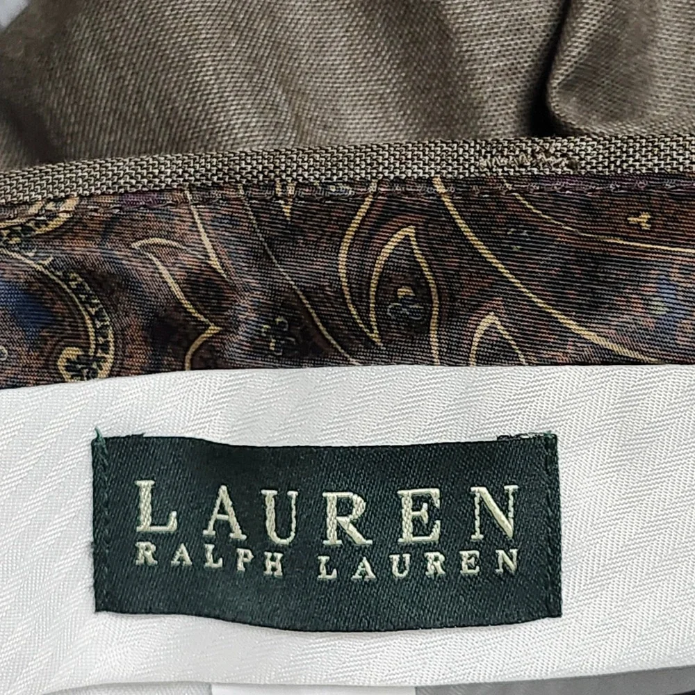 Lauren‎ Ralph Lauren Dress Pants Mens 42x30 Brown Polyester Rayon 42W x 30L